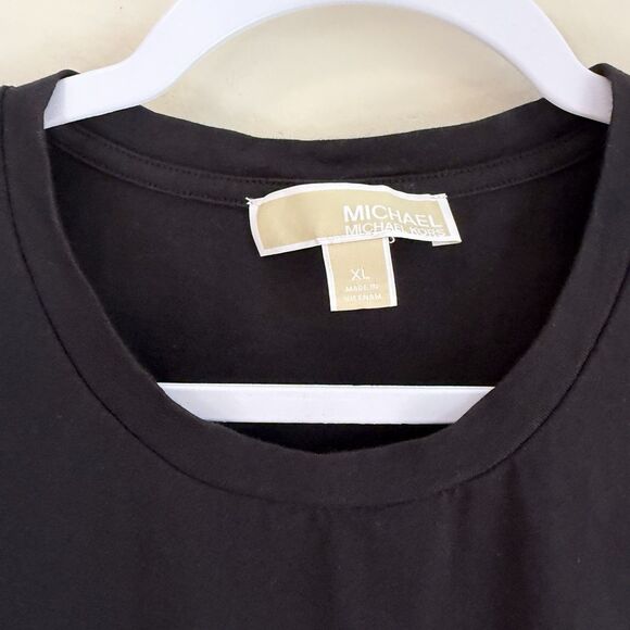 Michael Kors MK Logo Tee XL Black Zebra Graphic Organic Cotton - Picture 3 of 5